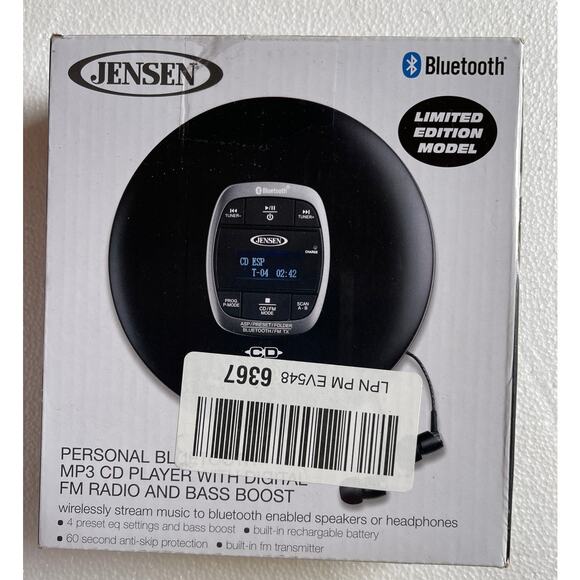 Jensen Other - New Jensen Bluetooth Portable CD MP3 Player and Radio